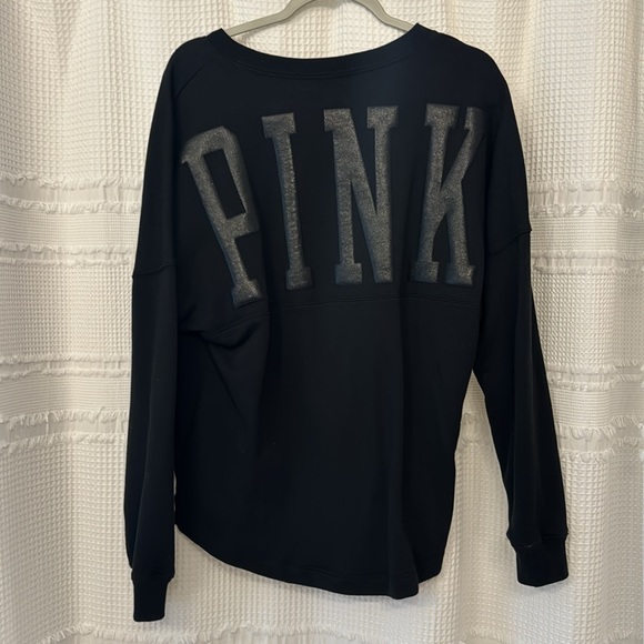 Black vneck cotton sweatshirt - Picture 1 of 5